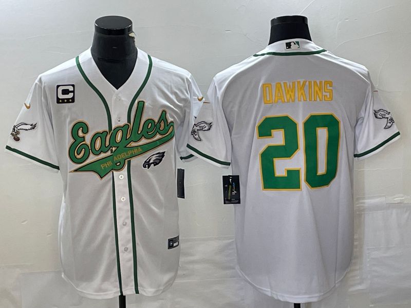 Men Philadelphia Eagles 20 Dawkins White Nike 2023 Co Branding Game NFL Jersey style 4